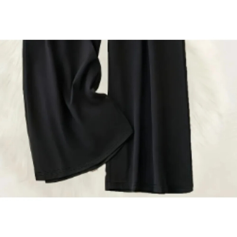 Liela izmēra 1XL-5XL Ikdienas Bikses Sieviešu Plus Ciets Savelkams viduklis Platas Kājas Brīvas Bikses Ērtas ikdienas mājas bikses