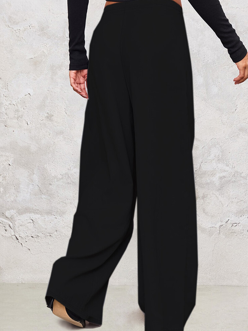 Primăvară și toamnă 2024, mărime nouă plus, stil elegant la modă, tricotat, elasticitate medie, culoare uni, pantaloni