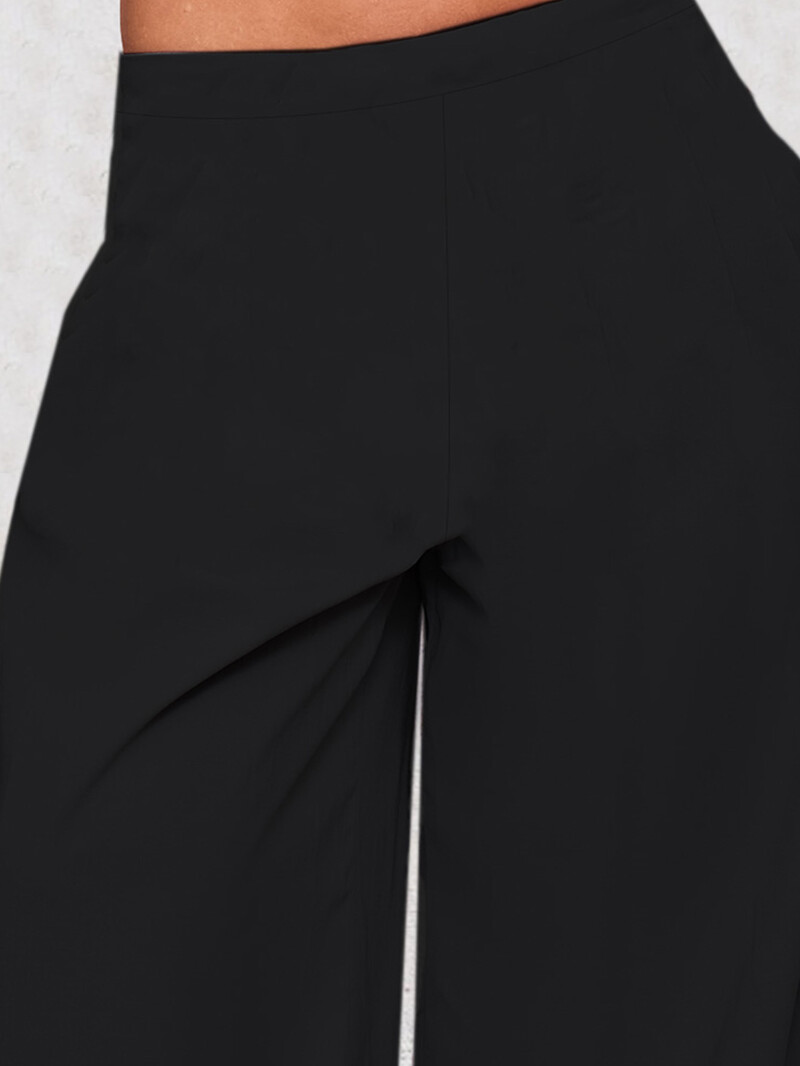 Primăvară și toamnă 2024, mărime nouă plus, stil elegant la modă, tricotat, elasticitate medie, culoare uni, pantaloni