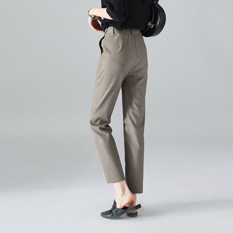 Jesen Zima Elegantne modne univerzalne jednobojne hlače visokog struka Ženske uske ležerne hlače do gležnja Ženska odjeća