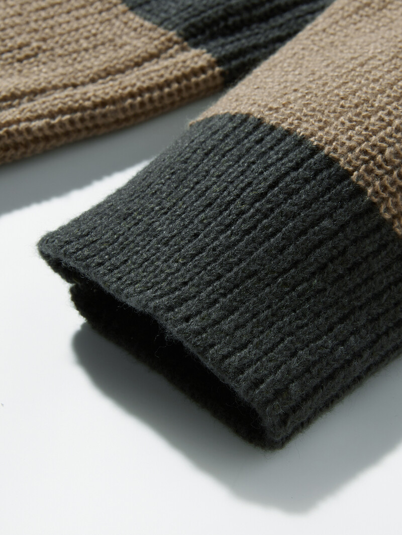 Jauns, brīvs džemperis ikdienas daudzpusīgs, svītrains džemperis vīriešiem ar apaļu kaklu