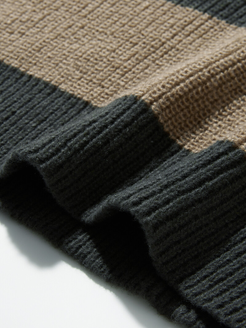 Jauns, brīvs džemperis ikdienas daudzpusīgs, svītrains džemperis vīriešiem ar apaļu kaklu