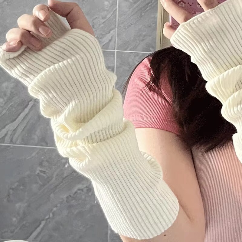 Naised Kootud Käesoojendaja Pikad Sõrmedeta Kindad Labakinda Talvine Y2K Kindad varrukad Mood vabaaja Pehmed Tüdrukute Riided Punkkindad