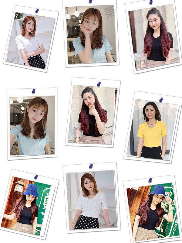 Sieviešu 2022. gada jauns T krekls ar V veida izgriezumu ar īsām piedurknēm Vasaras plāns Biroja audums ar īsām piedurknēm slaidas Topi pavasara vasaras vienkrāsaini T-krekli