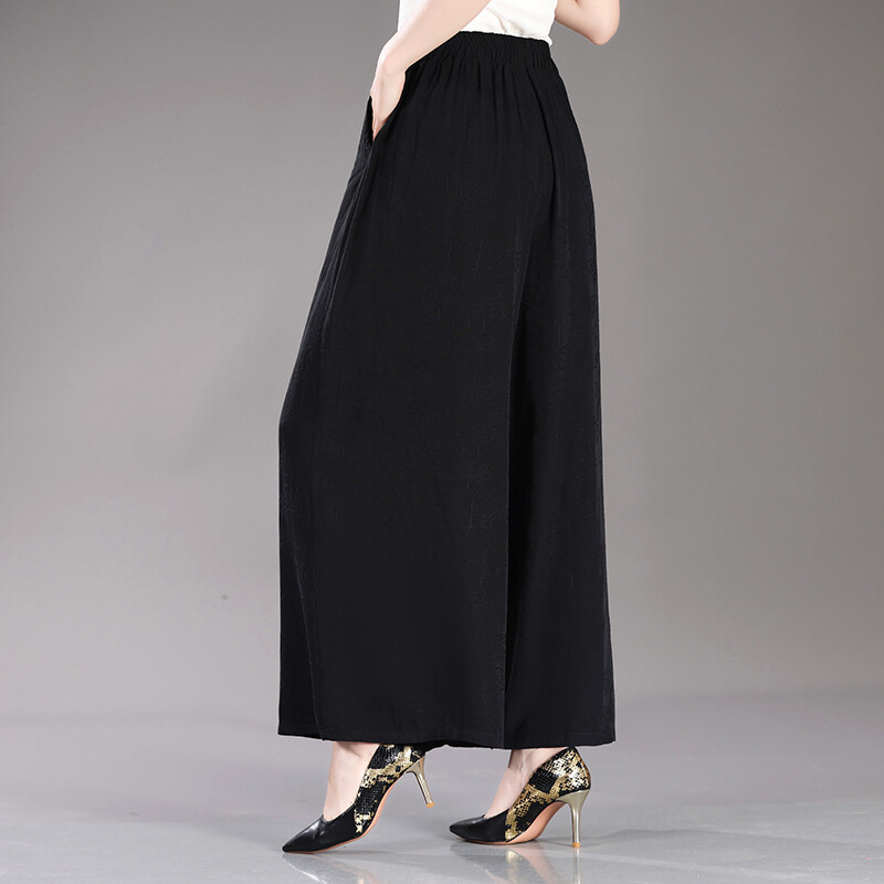 Izvezene ženske hlače širokih nogavica Ljetna moda 2024. Suknja s konjskim licem Hlače s izvezenim cvjetovima Hlače veće veličine