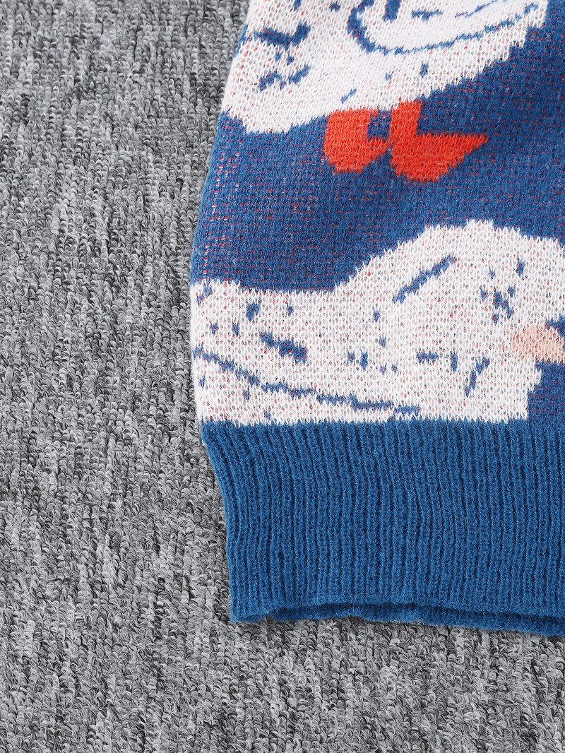 Jauns populārs rudens ziemas jauks pīles žakarda raksta džemperis džemperis ikdienišķs apaļš kakla kontrasta krāsas trikotāžas vīriešu džemperis