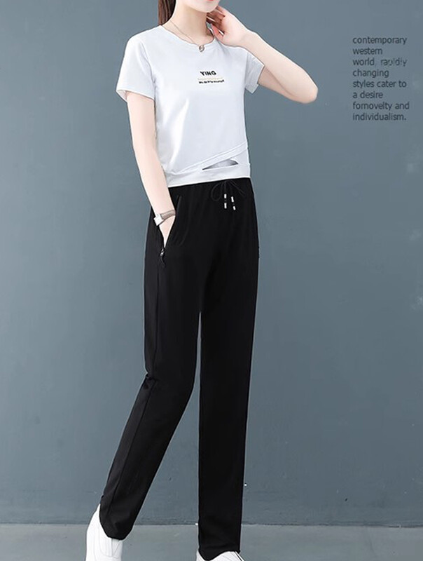 Suures suuruses n-stiilis kombinesoonid naiste suvised õhukese osaga uued lahtised laiad sääred laisad vabaaja vabaaja sirge säärega püksid