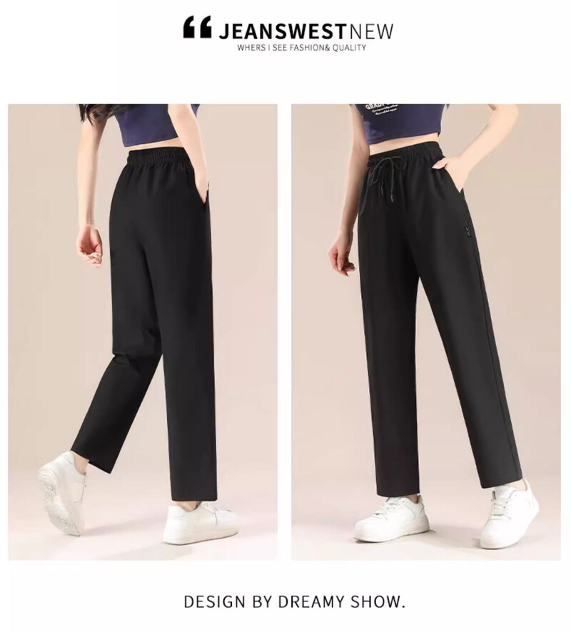 Suures suuruses n-stiilis kombinesoonid naiste suvised õhukese osaga uued lahtised laiad sääred laisad vabaaja vabaaja sirge säärega püksid