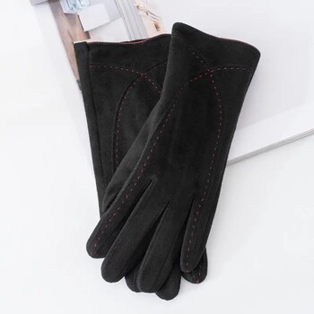 Fashion Style Plus Velvet Thicken Women Winter Keep Warm Οθόνη αφής Suede Gloves Drive Cycling Personality Mitens