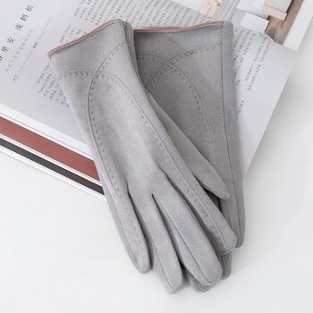 Fashion Style Plus Velvet Thicken Women Winter Keep Warm Οθόνη αφής Suede Gloves Drive Cycling Personality Mitens