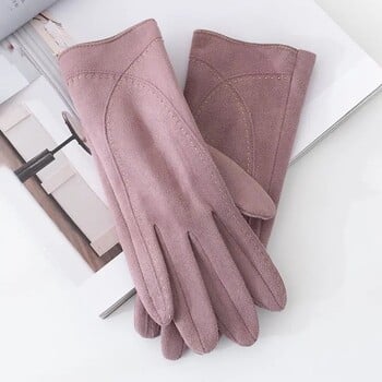 Fashion Style Plus Velvet Thicken Women Winter Keep Warm Οθόνη αφής Suede Gloves Drive Cycling Personality Mitens