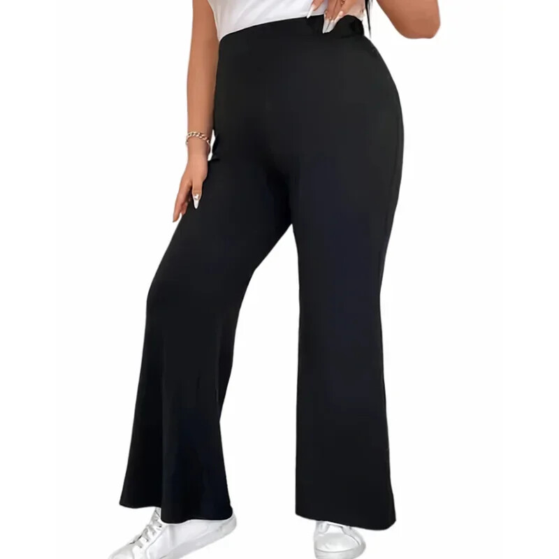 Sieviešu lielizmēra 1XL-5XL ikdienišķas bikses ar platām kājām Sieviešu modes bikses ar augstu vidukli Sieviešu lielizmēra apģērbs