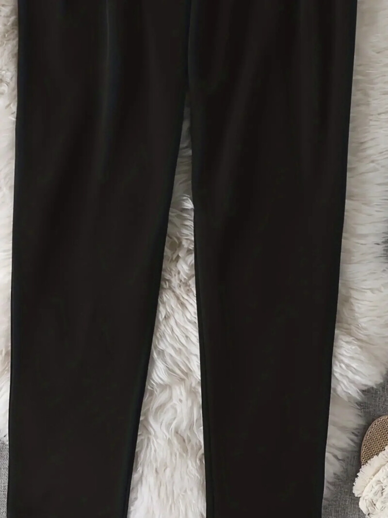 Jaunas liela izmēra 1XL-5XL sieviešu modes, taisnas, brīvas un vienkāršas bikses ar taisnām kājām Daudzpusīgas vienkrāsainas ikdienas bikses