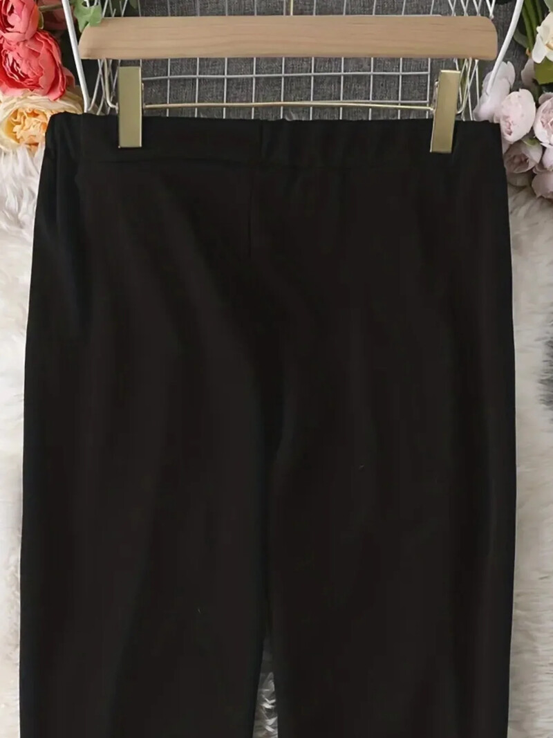 Jaunas liela izmēra 1XL-5XL sieviešu modes, taisnas, brīvas un vienkāršas bikses ar taisnām kājām Daudzpusīgas vienkrāsainas ikdienas bikses