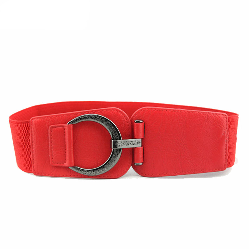 HOT Cummerbunds PUNK grebta apļa sprādze sieviešu jostas plats elastīgs mētelis Cummerbund kleitas josta sievietēm ceinture femme de marque