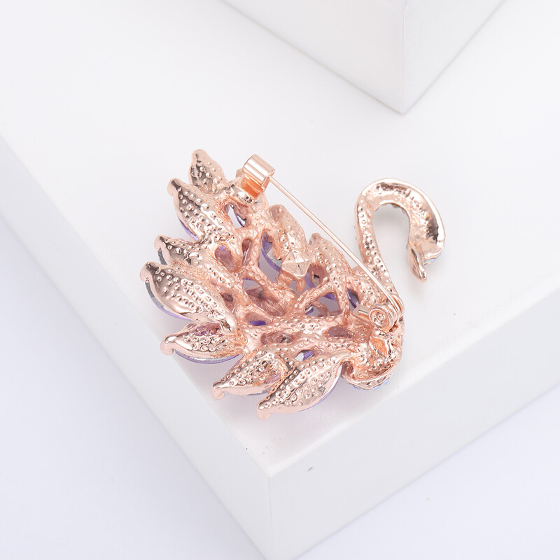 Rhinestone Gulbis saktas sievietēm Unisex kristāla stikla dzīvnieku piespraudes banketu ballītei mugursoma Dāvanas rotaslietas aksesuāri