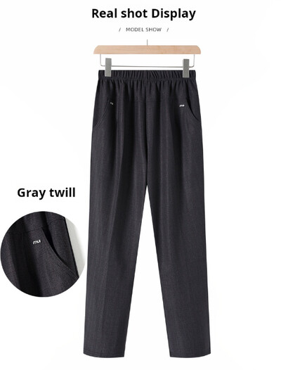 plus izmēra mātes bikses pavasaris vasara augsts elastīgs viduklis pusmūža sieviešu bikses ikdienas svītras melnas vecmāmiņas bikses 6XL