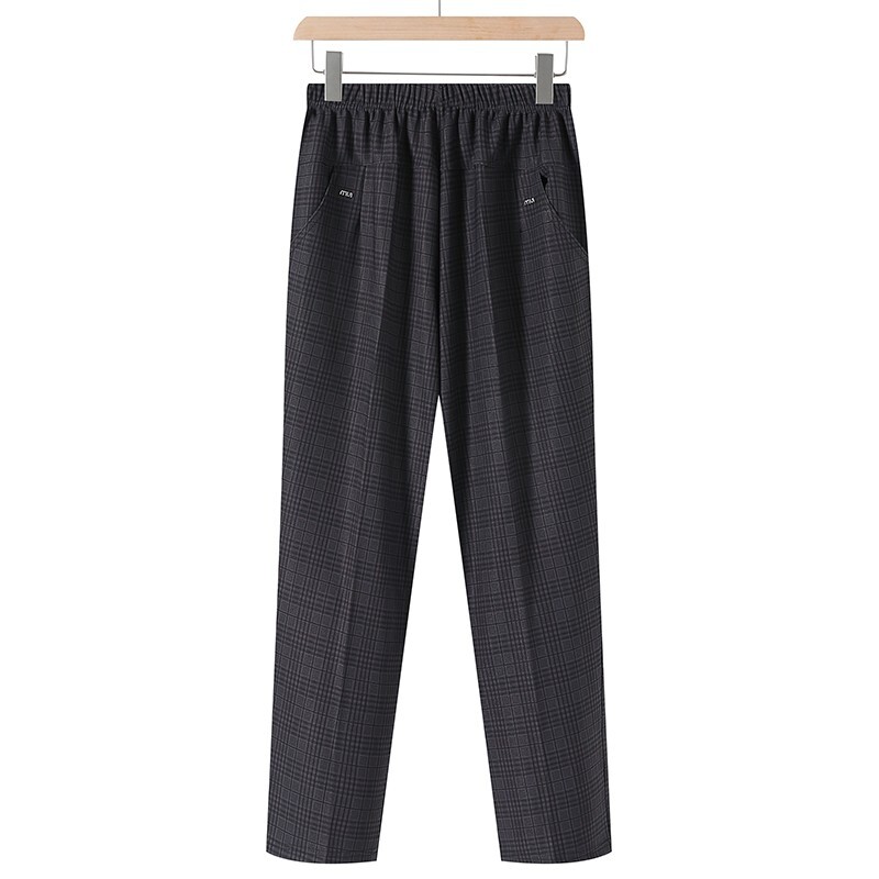 plus izmēra mātes bikses pavasaris vasara augsts elastīgs viduklis pusmūža sieviešu bikses ikdienas svītras melnas vecmāmiņas bikses 6XL