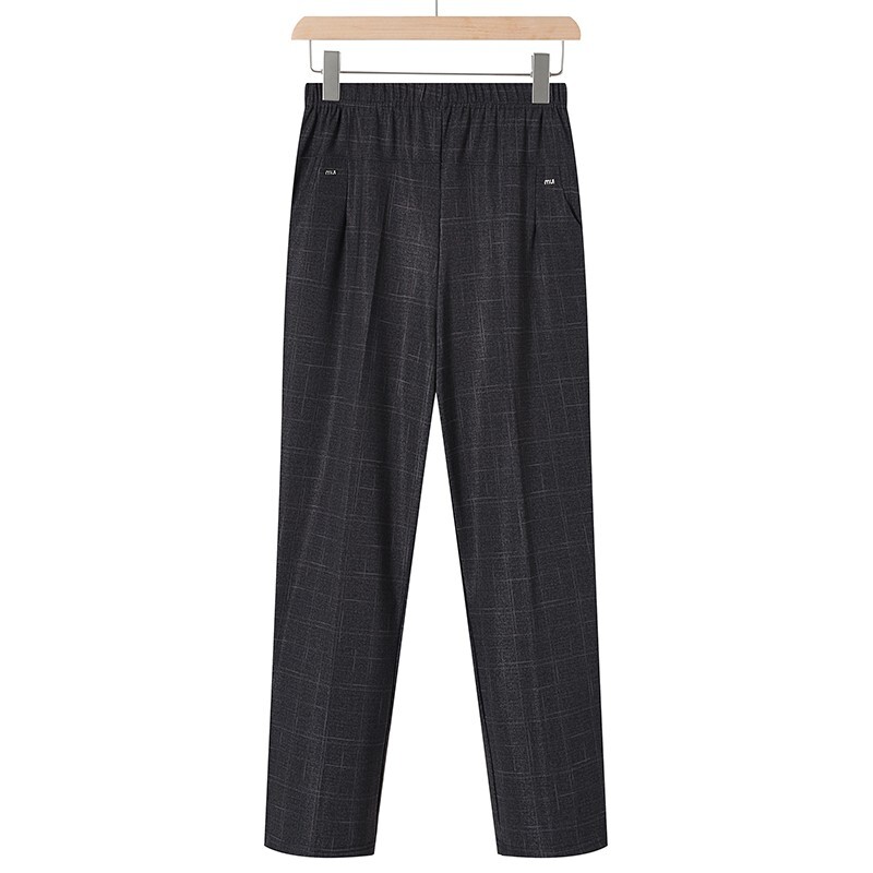 plus izmēra mātes bikses pavasaris vasara augsts elastīgs viduklis pusmūža sieviešu bikses ikdienas svītras melnas vecmāmiņas bikses 6XL