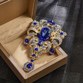 Luksusa, eleganti, izsmalcināti kalnu kristāla kulonu piespraudes nozīmītes sievietēm vīriešiem modes augstas klases piespraudes