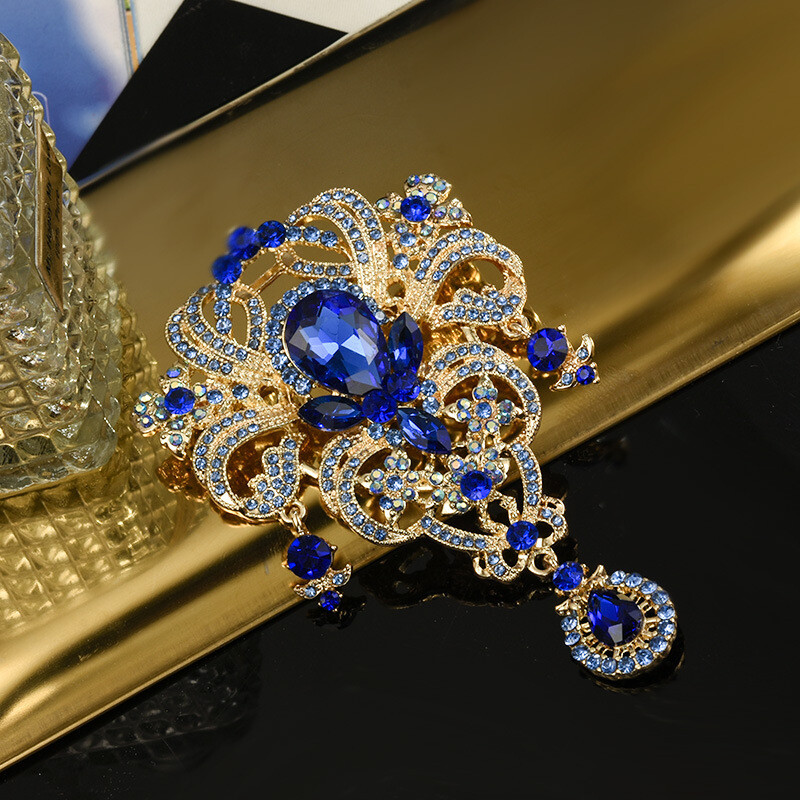 Luksusa, eleganti, izsmalcināti kalnu kristāla kulonu piespraudes nozīmītes sievietēm vīriešiem modes augstas klases piespraudes