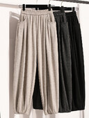 Nove 2024. Jesen Zima Hlače veće veličine Ženske hlače s elastičnim džepovima u struku Široke bež sive ili crne sportske ležerne hlače Ženske