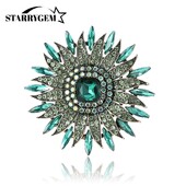 Rhinestone smagas saulespuķu saktas sievietēm Unisex kristāla stikla augu piespraudes Biroja ballīte draugs dāvanas rotaslietas aksesuāri