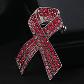 Modernas rozā lentes Rhinestone piespraudes krūts vēža apziņas piespraudes piespraudes HIV un AIDS nozīmīte sievietēm saktas rotaslietas