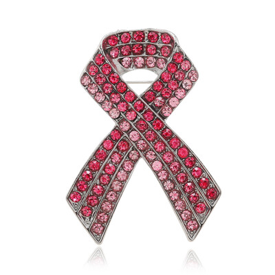 Modernas rozā lentes Rhinestone piespraudes krūts vēža apziņas piespraudes piespraudes HIV un AIDS nozīmīte sievietēm saktas rotaslietas