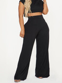 2024 Pantaloni drepți cu picioare largi, țesătură tricotată plus size de toamnă și iarnă, în stil britanic pentru navetiști.