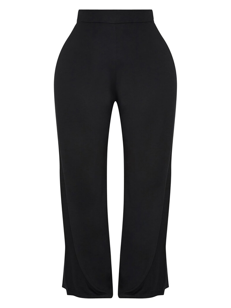 2024 Pantaloni drepți cu picioare largi, țesătură tricotată plus size de toamnă și iarnă, în stil britanic pentru navetiști.