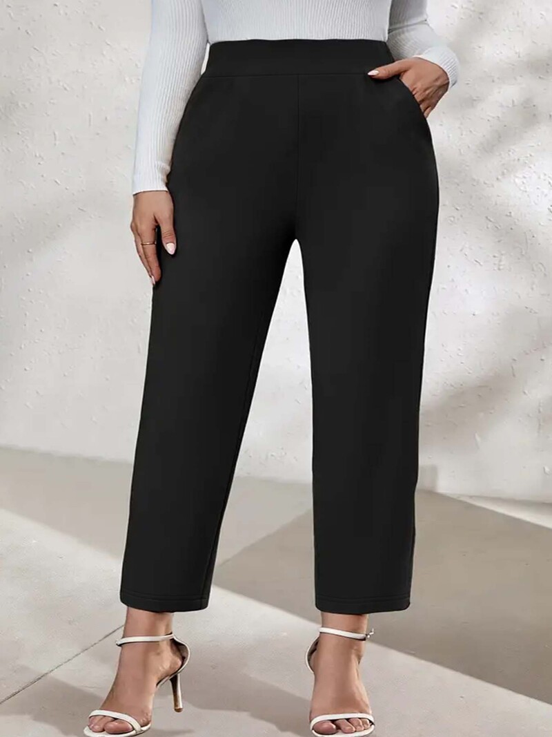 Primăvara și toamna 2024, mărime nouă, plus, stil elegant la modă, tricotat, elasticitate medie, culoare solidă