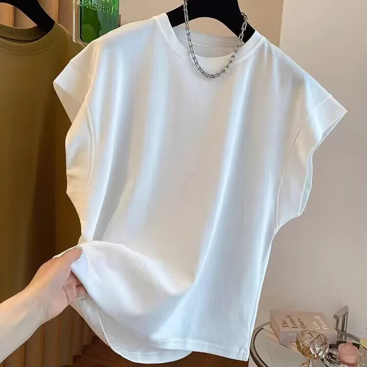 Мъжка тениска с къс ръкав Sensibilityniche в корейски стил Свободна жилетка през рамо Боди без ръкави Conjure Summer Trendy