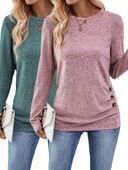 Majica kratkih rukava s dugmadima s naborima, ležerna majica dugih rukava za proljeće i jesen, ženska odjeća