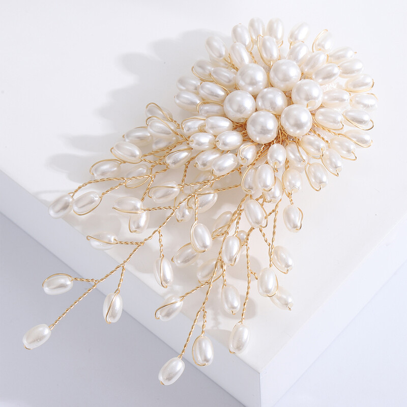 Luksusa pērļu ziedu saktas sievietēm Unisex augu piespraudes Ikdienas ballīšu aksesuāri Dāvanas