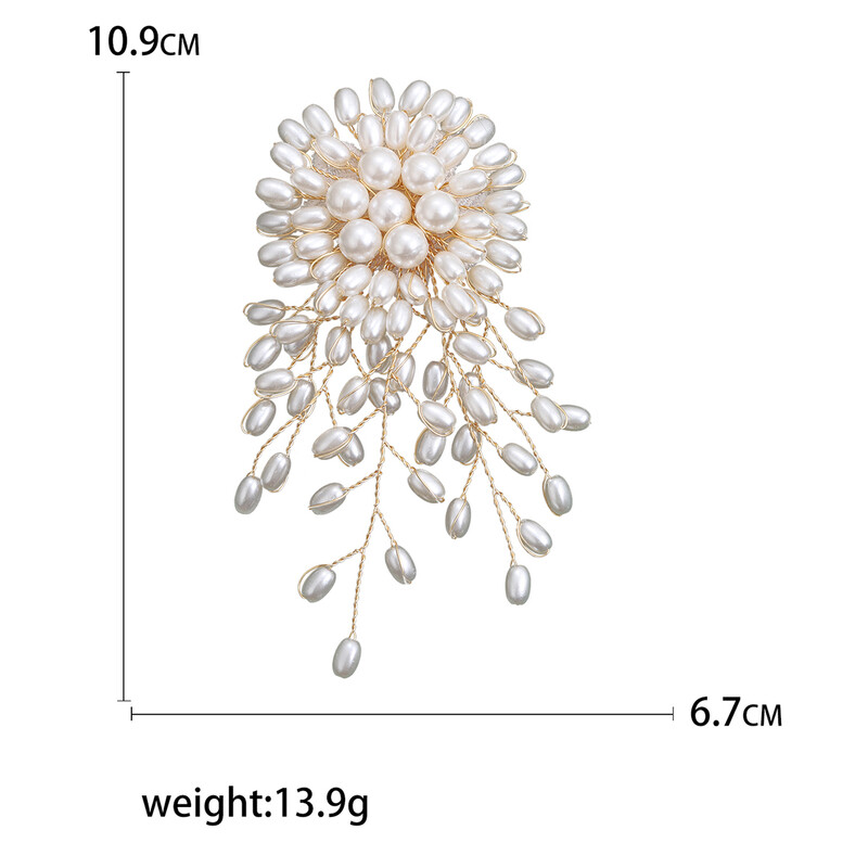 Luksusa pērļu ziedu saktas sievietēm Unisex augu piespraudes Ikdienas ballīšu aksesuāri Dāvanas