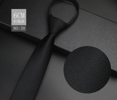 Vyriški oficialūs verslo vestuvių jaunikio marškiniai Kakla kaklaraištis Studentas juodas pilkas 6 cm mazgas Nemokamas užtrauktukas Tinginio asmens kaklaraiščiai Drabužių priedai