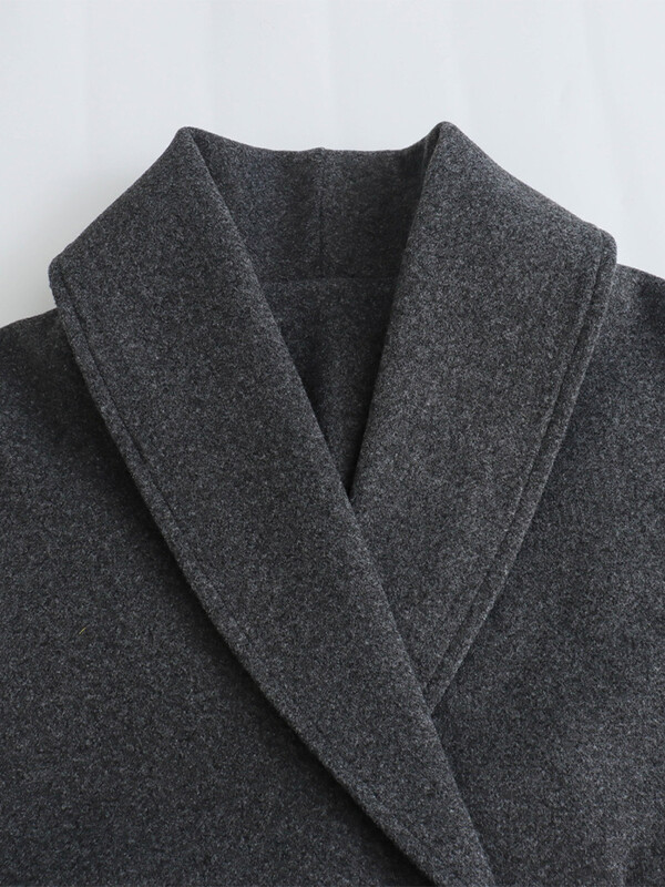 Kar＆Otza-2024 jesen nova ženska odjeća temperamenta svestrani jednobojni labavi kaput šišmiš rukava kaput dugih rukava na preklop