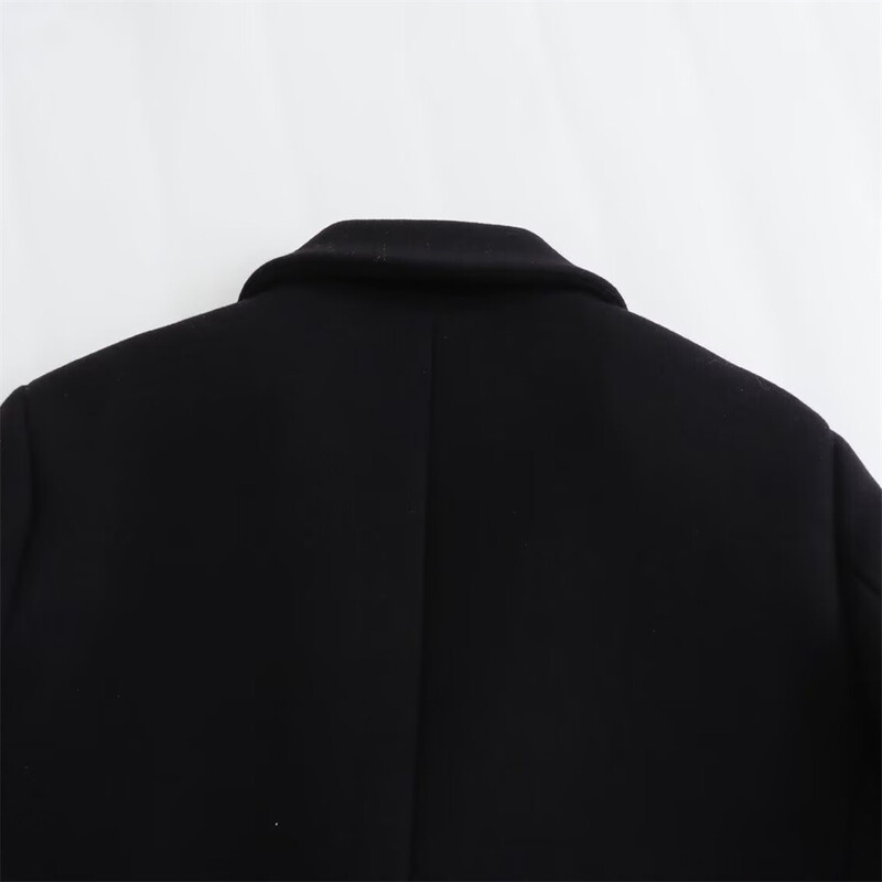 FRAT Jesenski novi proizvod Ženski modni uski ovratnik s dugim rukavima, labavi, srednje dužine, neutralni vjetar, vuneni kaput