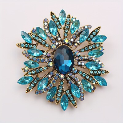 Eiropas un Amerikas sakta, moderna stila sakausējums, metāla pērle, kalnu strasts, zieds, eļļa, sakta, sieviešu korsāža