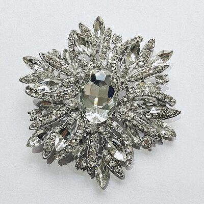 Ретро преувеличен темперамент Големи брошки от кристално стъкло за жени Луксозни многоцветни игли с кристали Аксесоари за палто Бижута