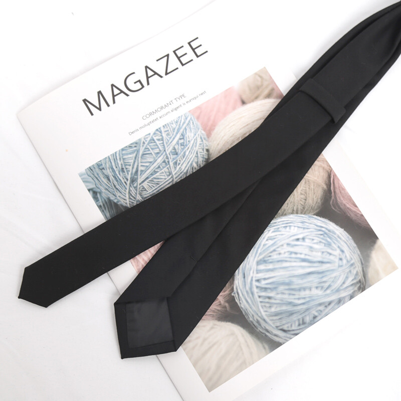 Vīriešu kaklasaite kokvilnas melna cieta kaklasaite šaura apkakle, tievas kaklasaites kāzu biznesa Casaual ballīšu uzvalks krekls dāvana vīriešiem aksesuārs