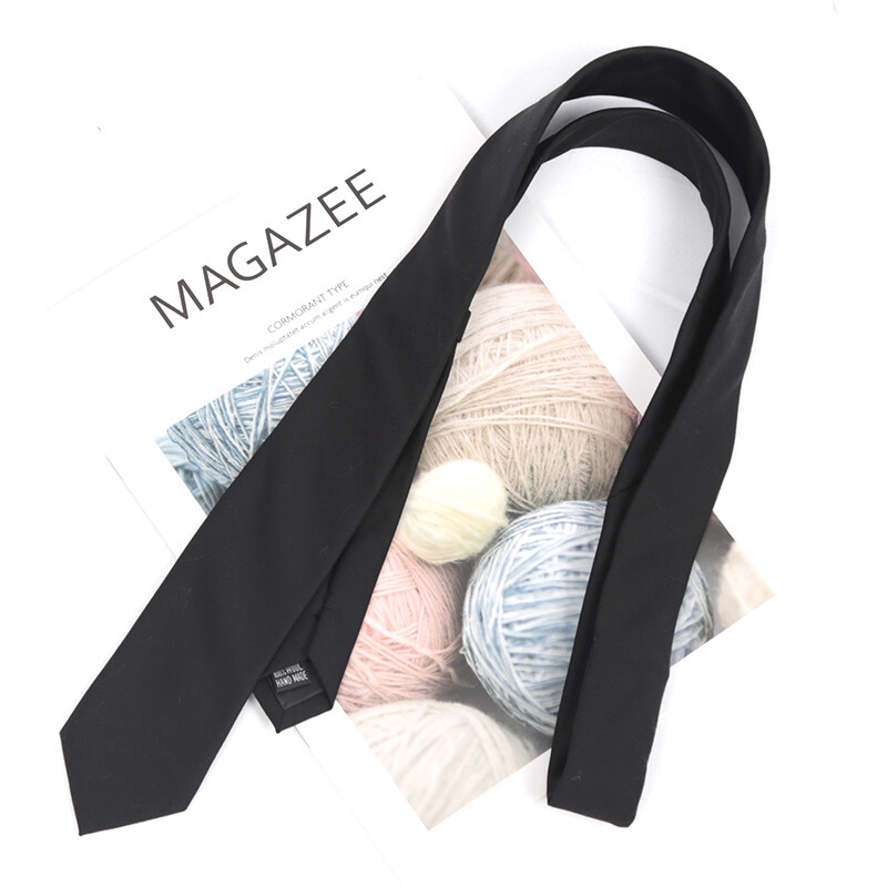 Vīriešu kaklasaite kokvilnas melna cieta kaklasaite šaura apkakle, tievas kaklasaites kāzu biznesa Casaual ballīšu uzvalks krekls dāvana vīriešiem aksesuārs