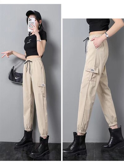 Liela izmēra n stila kombinezons sievietēm vasaras plānās daļas jaunas brīvas platas kājas slinks ikdienas ikdienas bikses ar taisnām kājām