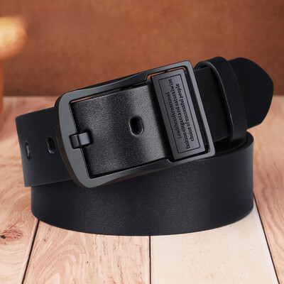 Ādas vīriešu josta Modes metāla sakausējuma adata sprādze pieaugušajiem luksusa zīmola džinsi biznesa ikdienas viduklis vīriešu siksnas zīmols