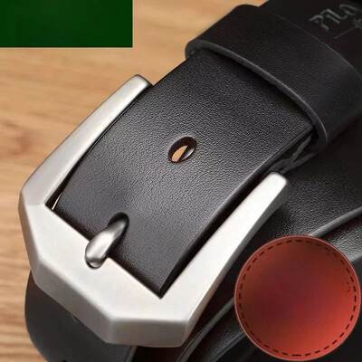 Ādas vīriešu josta Modes metāla sakausējuma adata sprādze pieaugušajiem luksusa zīmola džinsi biznesa ikdienas viduklis vīriešu siksnas zīmols