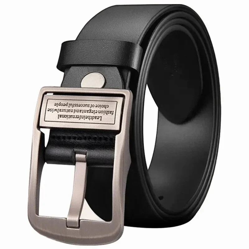 Ādas vīriešu josta Modes metāla sakausējuma adata sprādze pieaugušajiem luksusa zīmola džinsi biznesa ikdienas viduklis vīriešu siksnas zīmols