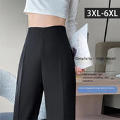 Liela izmēra platas bikses sievietēm vasaras elpojošas ikdienas ikdienas bikses ar krītošu taisnu kāju brīvu augstu vidukli.