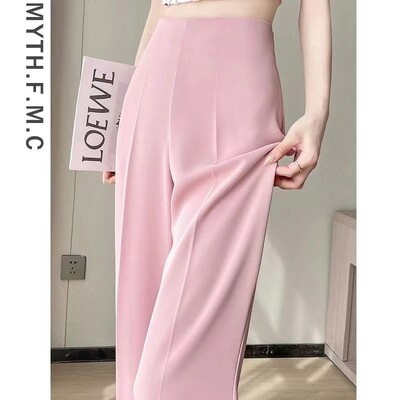 Liela izmēra platas bikses sievietēm vasaras elpojošas ikdienas ikdienas bikses ar krītošu taisnu kāju brīvu augstu vidukli.