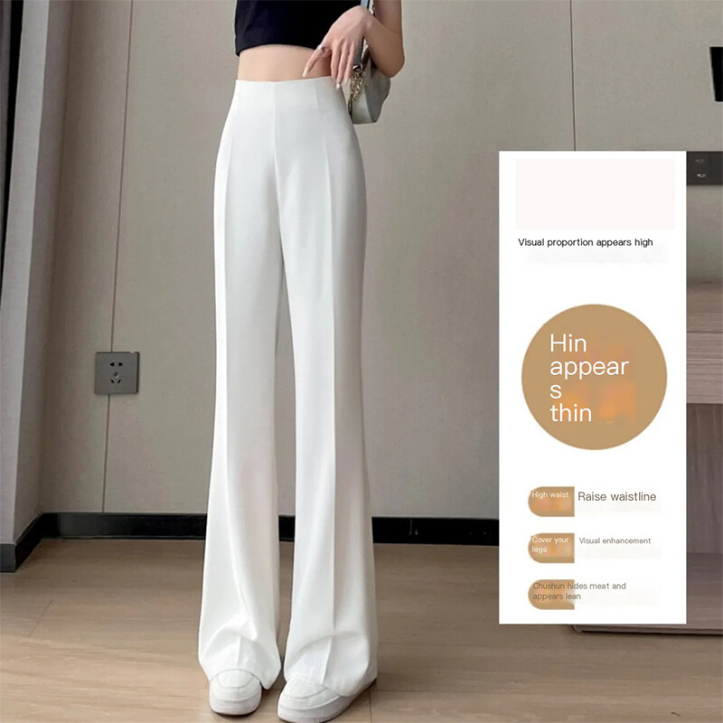 Liela izmēra platas bikses sievietēm vasaras elpojošas ikdienas ikdienas bikses ar krītošu taisnu kāju brīvu augstu vidukli.